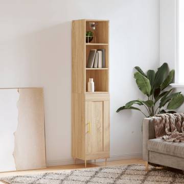 Stylish Highboard Sonoma Oak - 34.5x34x180 cm