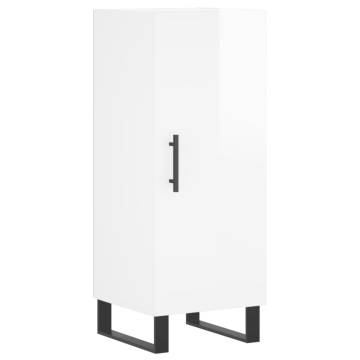 Stylish Highboard High Gloss White - 34.5x34x180 cm