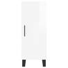 Stylish Highboard High Gloss White - 34.5x34x180 cm