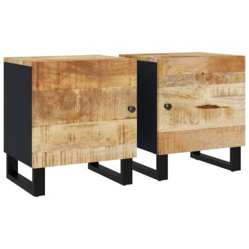 Solid Wood Mango Bedside Cabinets - Set of 2 | Hipo Market