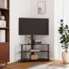 Corner TV Stand 3-Tiers for 32-70 Inch Black Colour black Quantity in Package 1 Height 110 cm Width 90 cm 