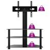 Stylish Corner TV Stand for 32-70 Inch TVs - 3 Tiers Black