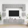 8 Piece TV Cabinet Set Concrete Grey Engineered Wood Colour concrete grey Quantity in Package 1 Width 100 cm 