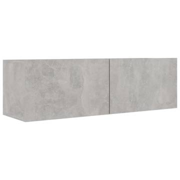 8 Piece Concrete Grey TV Cabinet Set - Stylish Storage Solution