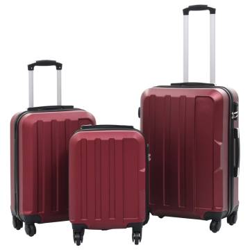 Hardcase Trolley Set 3 pcs - Wine Red ABS | Hipomarket