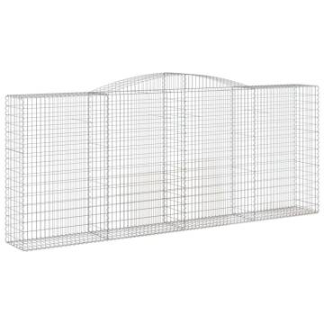 Arched Gabion Baskets - 2 pcs Galvanised Iron | HipoMarket