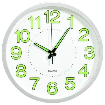 Luminous Wall Clock White 30 cm - Easy Read Timepiece