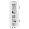 Stylish Highboard High Gloss White - 34.5x34x180 cm