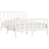 White Solid Wood Bed Frame 160x200 cm | Stylish & Sturdy