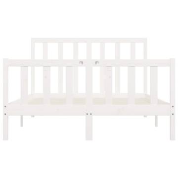 White Solid Wood Bed Frame 160x200 cm | Stylish & Sturdy