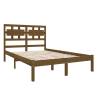 Honey Brown Solid Wood Bed Frame - 120x190 cm Small Double