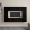 8 Piece TV Cabinet Set Black Engineered Wood Colour black Quantity in Package 1 Width 60 cm 