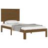 Honey Brown Bed Frame with Headboard - Solid Pine Wood 100x200 cm