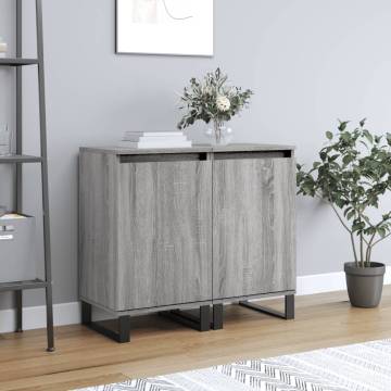 Stylish Grey Sonoma Sideboards - 2 pcs Engineered Wood