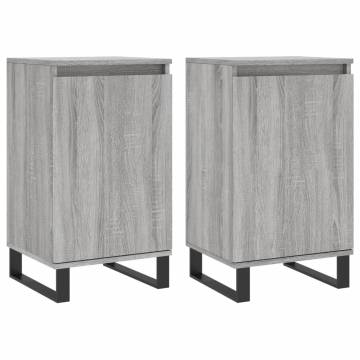 Stylish Grey Sonoma Sideboards - 2 pcs Engineered Wood