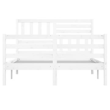 White Solid Wood Bed Frame 140x200 cm - Stylish & Durable