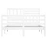 White Solid Wood Bed Frame 140x200 cm - Stylish & Durable