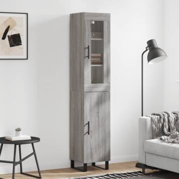 Highboard Grey Sonoma - Stylish Engineered Wood Storage | HipoMarket