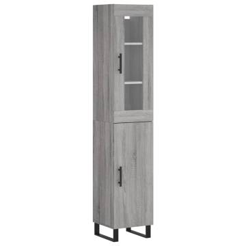 Highboard Grey Sonoma - Stylish Engineered Wood Storage | HipoMarket