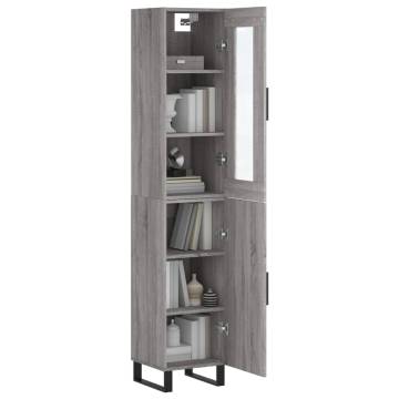 Highboard Grey Sonoma - Stylish Engineered Wood Storage | HipoMarket