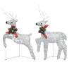 Christmas Reindeers 6 pcs Silver 120 LEDs - Festive Decoration