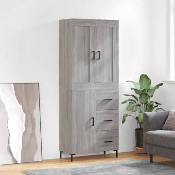 Stylish Grey Sonoma Highboard - 69.5x34x180 cm | HipoMarket