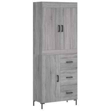 Stylish Grey Sonoma Highboard - 69.5x34x180 cm | HipoMarket