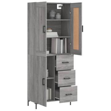 Stylish Grey Sonoma Highboard - 69.5x34x180 cm | HipoMarket