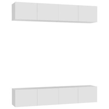 Stylish 4-Piece White TV Cabinets - 80x30x30 cm