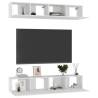 Stylish 4-Piece White TV Cabinets - 80x30x30 cm