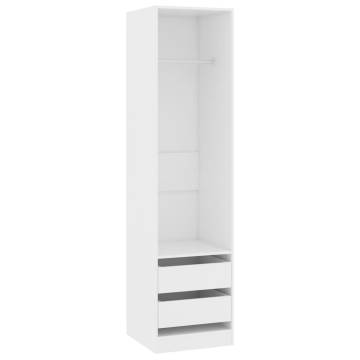 Stylish White Wardrobe with Drawers - 50x50x200 cm