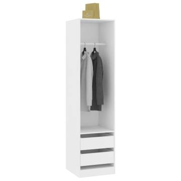 Stylish White Wardrobe with Drawers - 50x50x200 cm