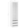 Stylish White Wardrobe with Drawers - 50x50x200 cm