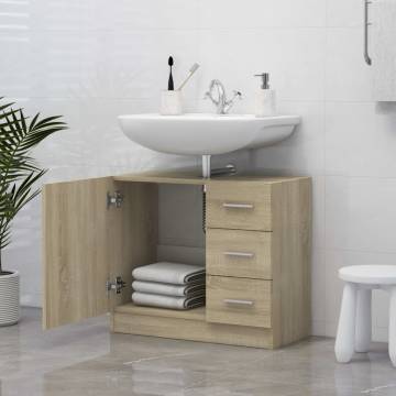 Sink Cabinet Sonoma Oak 63x30x54 cm - Stylish Bathroom Storage