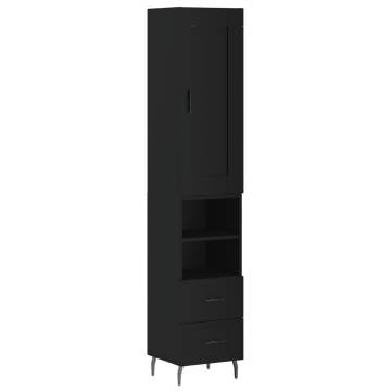 Elegant Highboard - Black 34.5x34x180 cm - Hipomarket