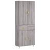 Stylish Highboard Grey Sonoma - 69.5x34x180 cm | HipoMarket UK