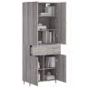 Stylish Highboard Grey Sonoma - 69.5x34x180 cm | HipoMarket UK