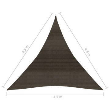 HDPE Sunshade Sail 4.5x4.5m Brown - UV & Mould Resistant