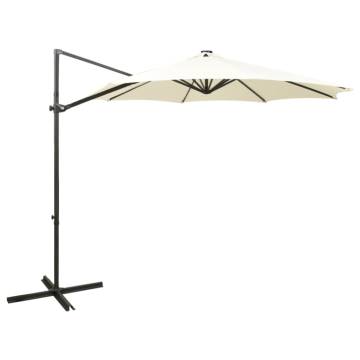 Cantilever Umbrella with LED Lights - Sand 300 cm