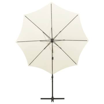 Cantilever Umbrella with LED Lights - Sand 300 cm