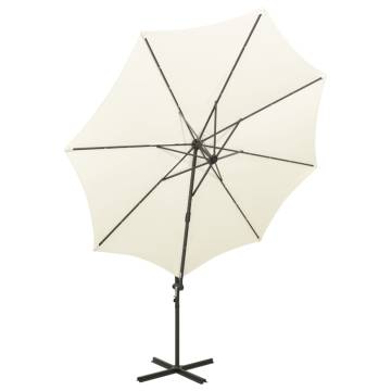 Cantilever Umbrella with LED Lights - Sand 300 cm