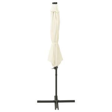 Cantilever Umbrella with LED Lights - Sand 300 cm