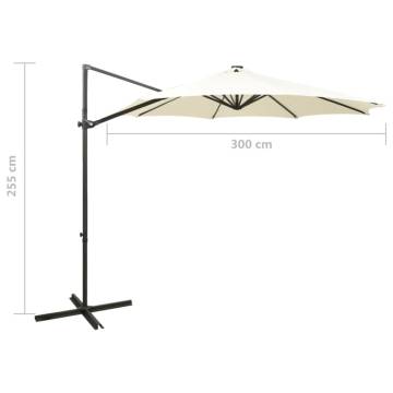 Cantilever Umbrella with LED Lights - Sand 300 cm