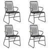 5 Piece Garden Dining Set - Durable Black PVC Rattan