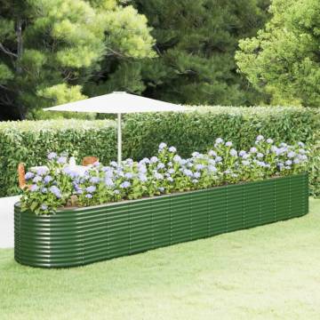 Garden Raised Bed Green - 554x100x68 cm Powder-coated Steel