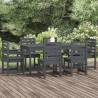 7 Piece Garden Dining Set Grey Solid Wood Pine Colour grey pine Number of 7 