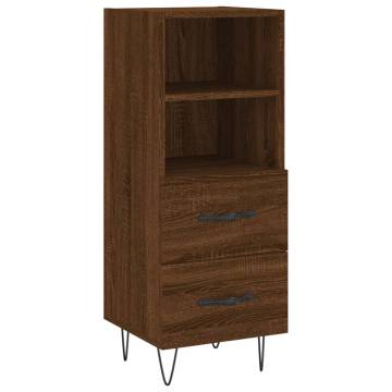 Stylish Highboard Brown Oak 34.5x34x180 cm - Hipomarket UK