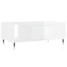 Elegant High Gloss White Coffee Table - 90x50x36.5 cm