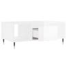 Elegant High Gloss White Coffee Table - 90x50x36.5 cm