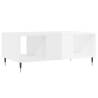 Elegant High Gloss White Coffee Table - 90x50x36.5 cm